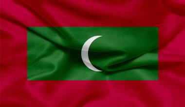 Kumaş desenli Maldivler bayrağı fotoğrafı