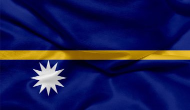 Kumaş desenli Nauru bayrağının fotoğrafı