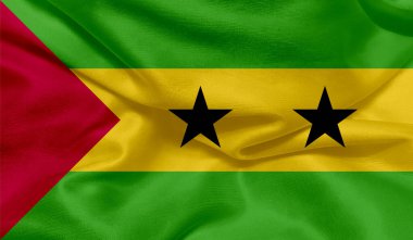 Görüntü: So Tom ve Prncipe bayrağı kumaş desenli