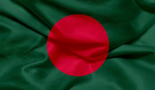孟加拉国国旗的面料质地照片 — 图库照片