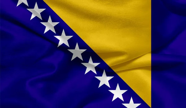 Σημαία Βοσνίας Και Ερζεγοβίνης Υφασμάτινη Υφή — Φωτογραφία Αρχείου