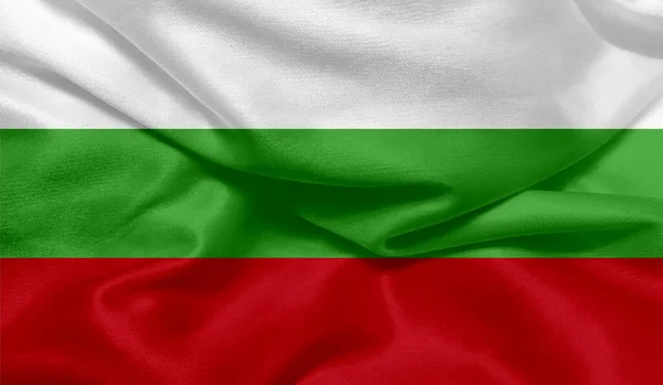 Σημαία Βουλγαρίας Υφασμάτινη Υφή — Φωτογραφία Αρχείου