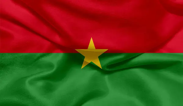 Photo Burkina Faso Flag Fabric Texture — Stock Photo, Image
