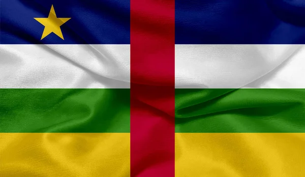 Photo Central African Republic Flag Fabric Texture — Stock Photo, Image