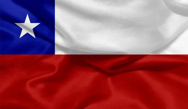 Foto Bandera Chile Con Textura Tela — Foto de Stock