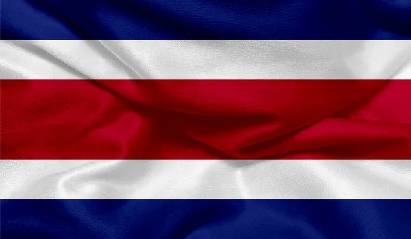 带有面料纹理的哥斯达黎加国旗照片 — 图库照片