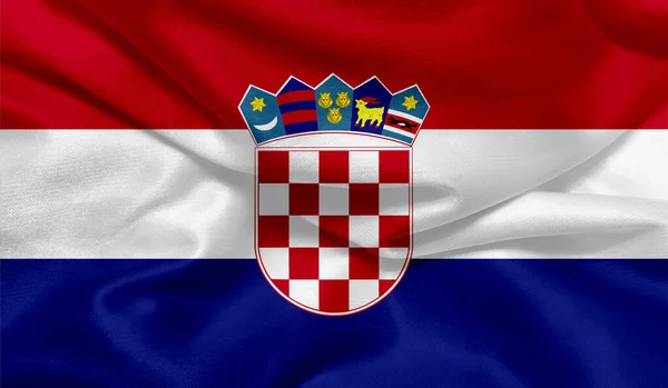 Photo Croatia Flag Fabric Texture — Stock Photo, Image