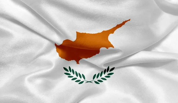 Σημαία Κύπρου Υφασμάτινη Υφή — Φωτογραφία Αρχείου