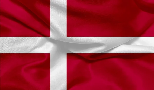 Σημαία Δανίας Υφασμάτινη Υφή — Φωτογραφία Αρχείου