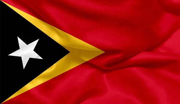 Photo East Timor Flag Fabric Texture — Stock Photo, Image