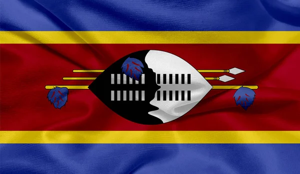 stock image Photo of Eswatini flag with fabric texture