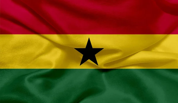 Photo Ghana Flag Fabric Texture — Stock Photo, Image