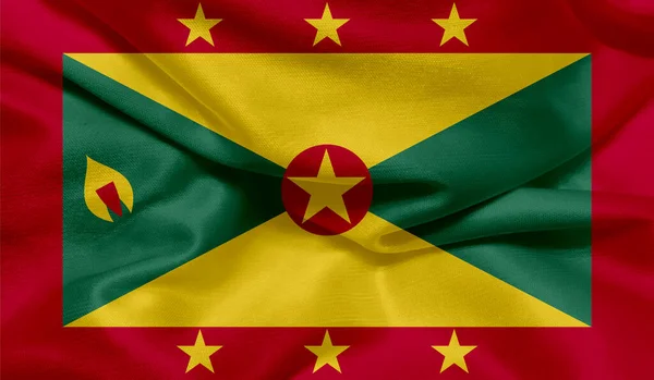 Foto Van Grenada Vlag Met Stof Textuur — Stockfoto