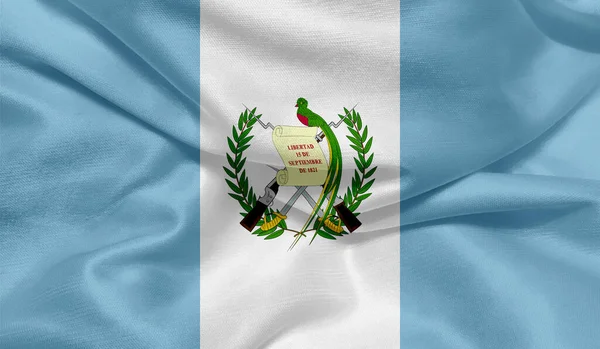 Foto Bandeira Guatemala Com Textura Tecido — Fotografia de Stock