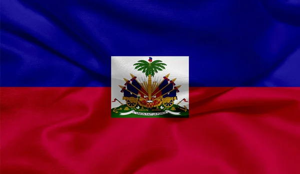 Foto Van Haïti Vlag Met Stof Textuur — Stockfoto