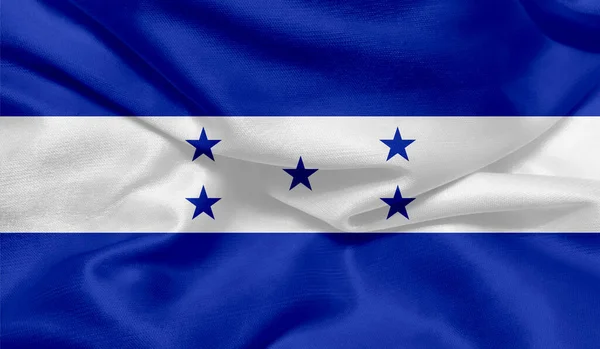 Foto Bandera Honduras Con Textura Tela — Foto de Stock