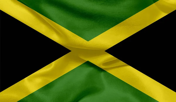 Фото Флага Ямайки Текстурой Ткани — стоковое фото