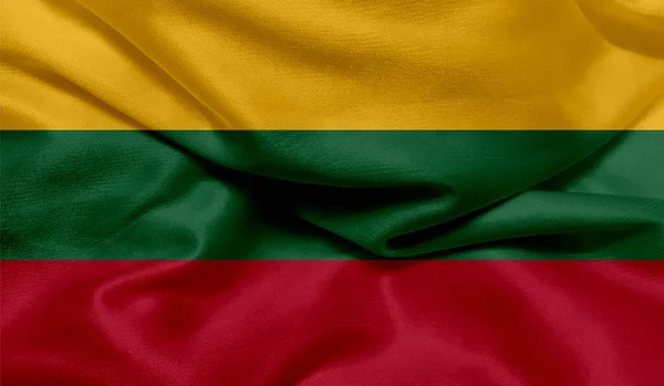 Photo Lithuania Flag Fabric Texture — Stock Photo, Image