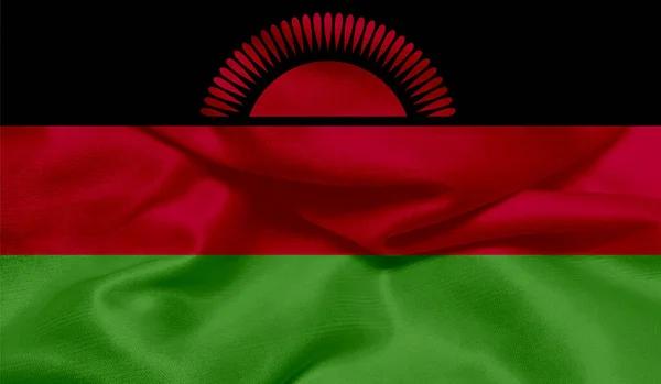 Σημαία Μαλάουι Υφασμάτινη Υφή — Φωτογραφία Αρχείου