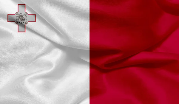 Foto Bandeira Malta Com Textura Tecido — Fotografia de Stock