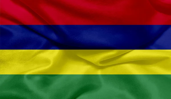 Foto Van Mauritius Vlag Met Stof Textuur — Stockfoto