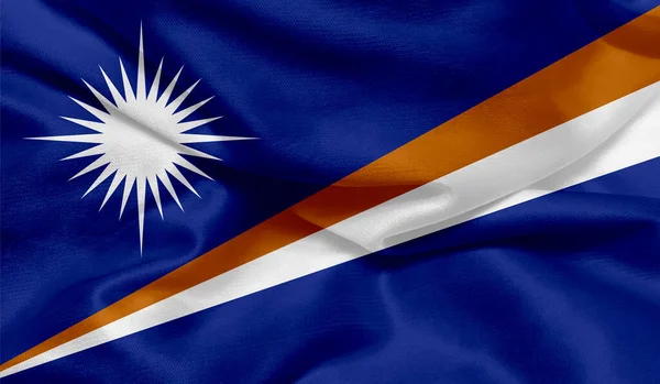 Σημαία Νήσων Μάρσαλ Υφασμάτινη Υφή — Φωτογραφία Αρχείου