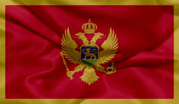 Σημαία Μαυροβουνίου Υφασμάτινη Υφή — Φωτογραφία Αρχείου