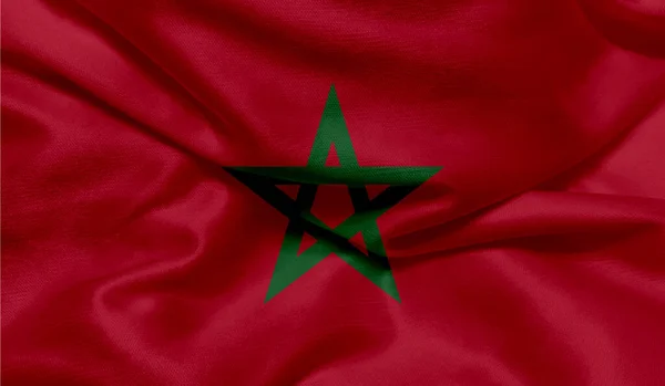 Photo Morocco Flag Fabric Texture — Stock Photo, Image