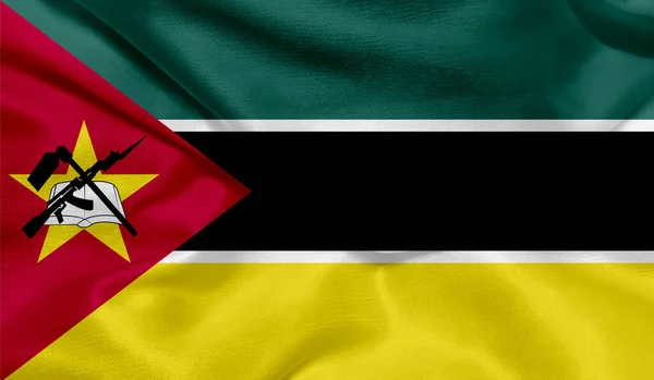 Photo Mozambique Flag Fabric Texture — Stock Photo, Image