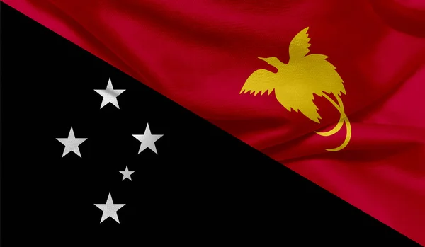 Photo Papua New Guinea Flag Fabric Texture — Stock Photo, Image