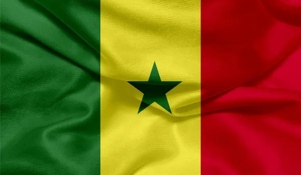 Photo Senegal Flag Fabric Texture — Stock Photo, Image