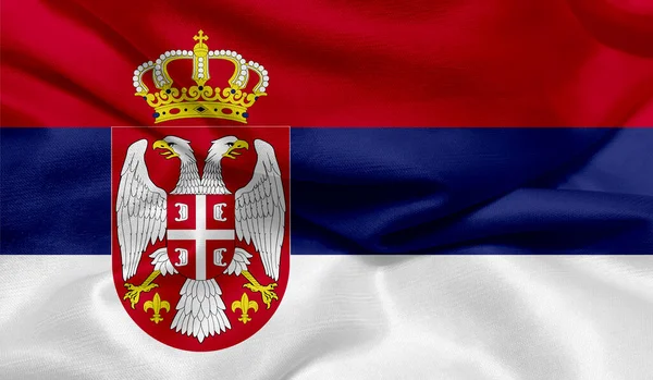 Foto Der Flagge Serbiens Mit Textur — Stockfoto