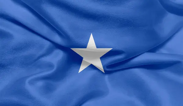 Φωτογραφία Σημαίας Σομαλίας Υφασμάτινη Υφή — Φωτογραφία Αρχείου