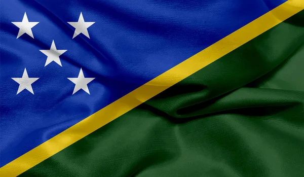 布の質感を持つソロモン諸島の旗の写真 — ストック写真