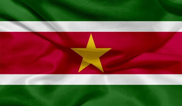 stock image  Photo of Suriname flag with fabric texture