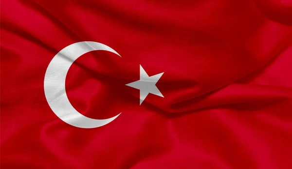 Σημαία Τουρκίας Υφασμάτινη Υφή — Φωτογραφία Αρχείου