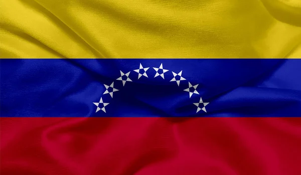 Bild Venezuela Flagga Med Tyg Struktur — Stockfoto