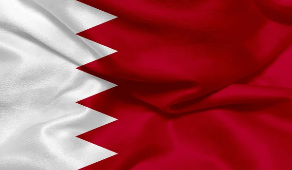 Foto Bandeira Bahrein Com Textura Tecido — Fotografia de Stock