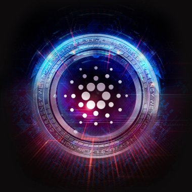Renkli arkaplanda kripto para; renk sanatı