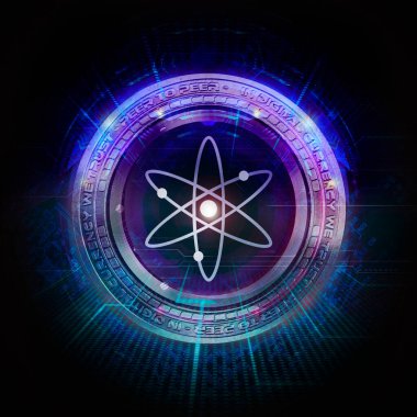 Renkli arkaplanda kripto para; renk sanatı