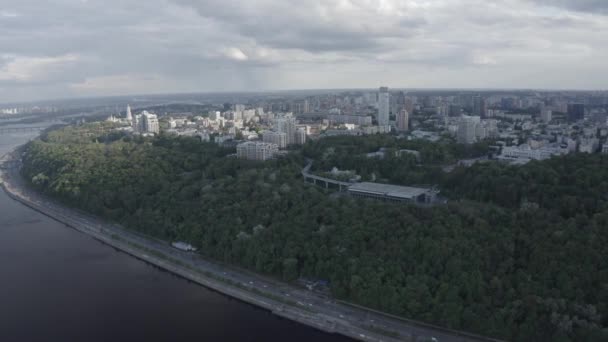 Plan Général Ville Kiev Vue Rive Droite Centre Ville Été — Video