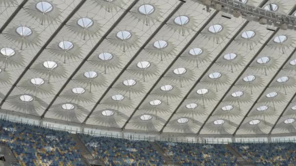 奥林匹克体育场 Kyiv 乌克兰 市中心 足球场当代设计 航空摄影 孩子们 歌迷的位置 — 图库视频影像