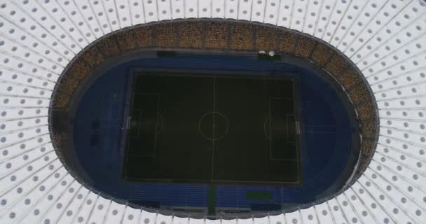 Olympiastadion Kiev Ukraina Stadskärnan Fotbollsplan Samtida Design Flygfotografering Tribuner Platser — Stockvideo