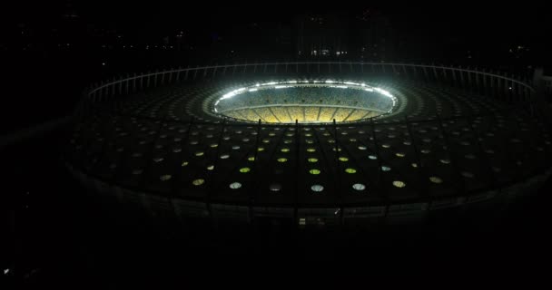 Olympiastadion Kiew Ukraine Innenstadt Fußballplatz Zeitgemäßes Design Luftaufnahmen Tribunen Plätze — Stockvideo