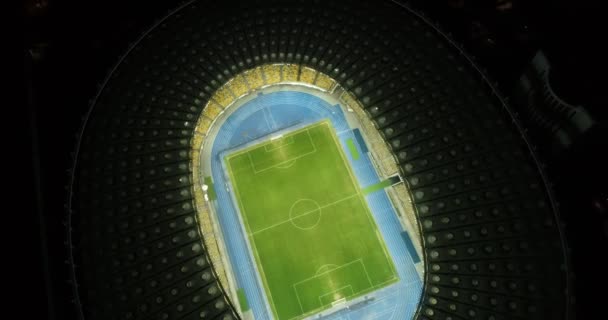 Olympisch Stadion Kiev Oekraïne Het Centrum Voetbalveld Eigentijds Ontwerp Luchtfotografie — Stockvideo