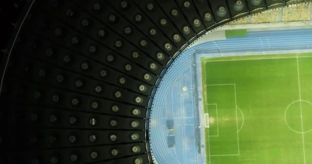 Olympisch Stadion Kiev Oekraïne Het Centrum Voetbalveld Eigentijds Ontwerp Luchtfotografie — Stockvideo