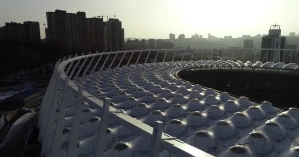 Estadio Olímpico Kiev Ucrania Centro Ciudad Campo Fútbol Diseño Contemporáneo — Vídeo de stock