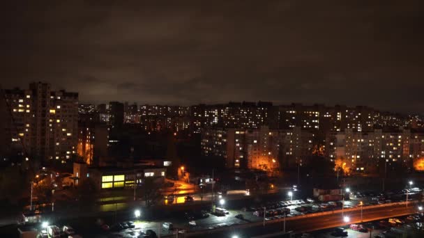 Ciudad Kiev Durante Apagón Emergencia Timelapse Guerra Ucrania Con Rusia — Vídeo de stock