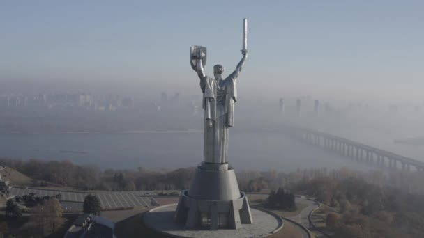 Památník Matky Vlasti Kyjevě Symbol Města Ukrajina Muzeum Druhé Světové — Stock video