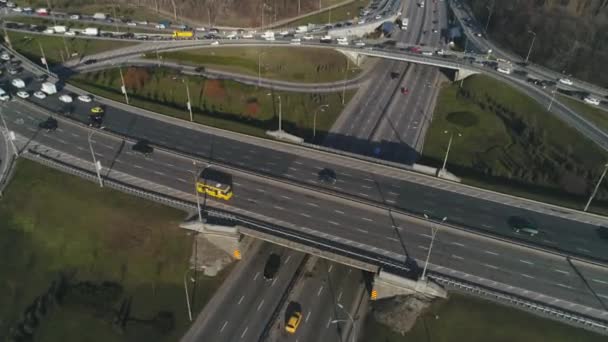 Aerial View Dnieper River Paton Bridge Kyiv Ukraine Summer Transport — Vídeos de Stock